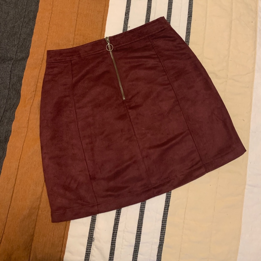 Old Navy burgundy suede skirt